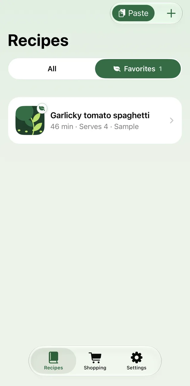 Favourite recipes in Sprig